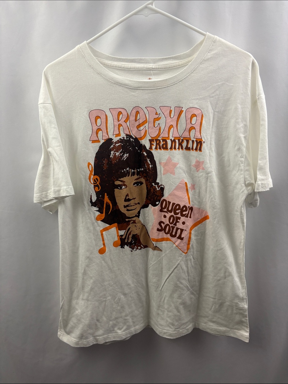 NWT Aretha Franklin Queen Of Soul Band Tee Womens Graphic T-shirt Size Medium